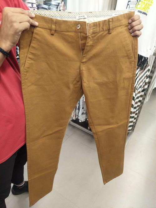 khaki twill casual trousers - 21958707 -  Standard Image - 0