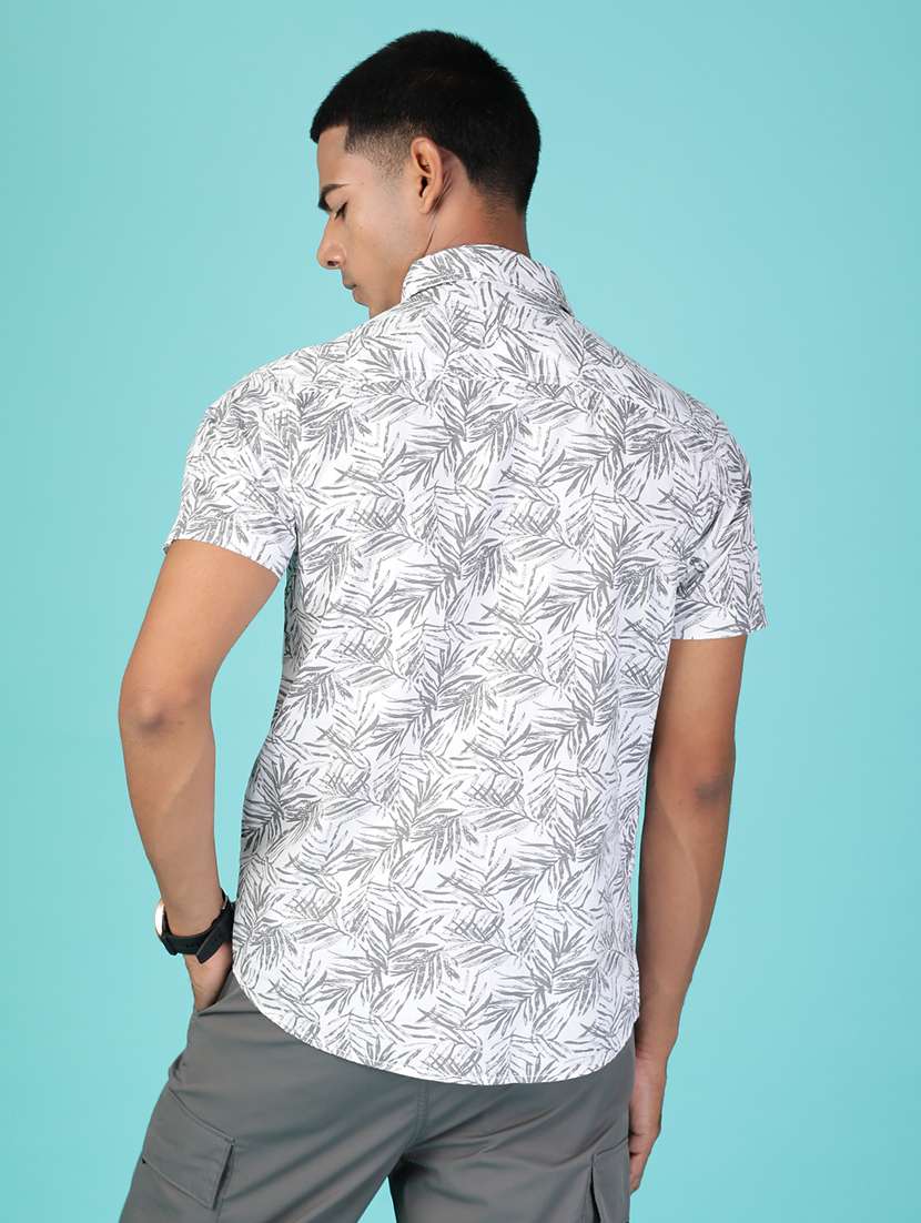 men printed short sleeve regular fit casual shirt - 21958749 -  Standard Image - 3