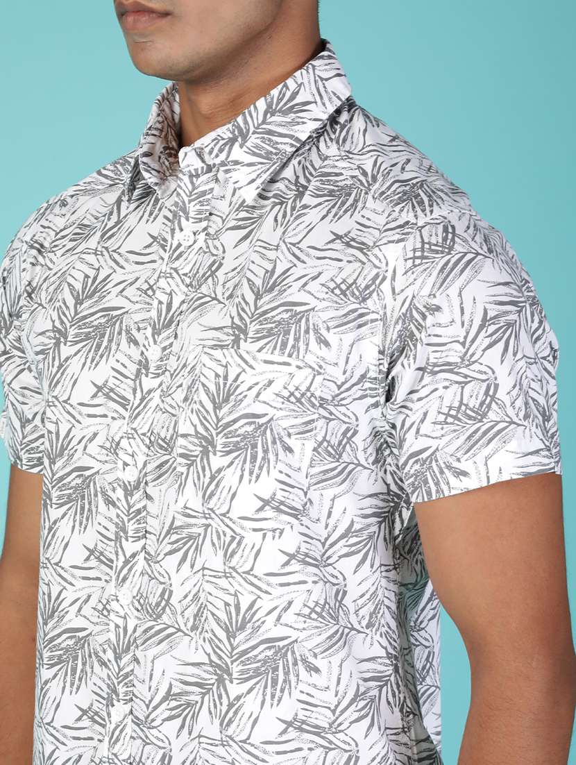 men printed short sleeve regular fit casual shirt - 21958749 -  Standard Image - 5