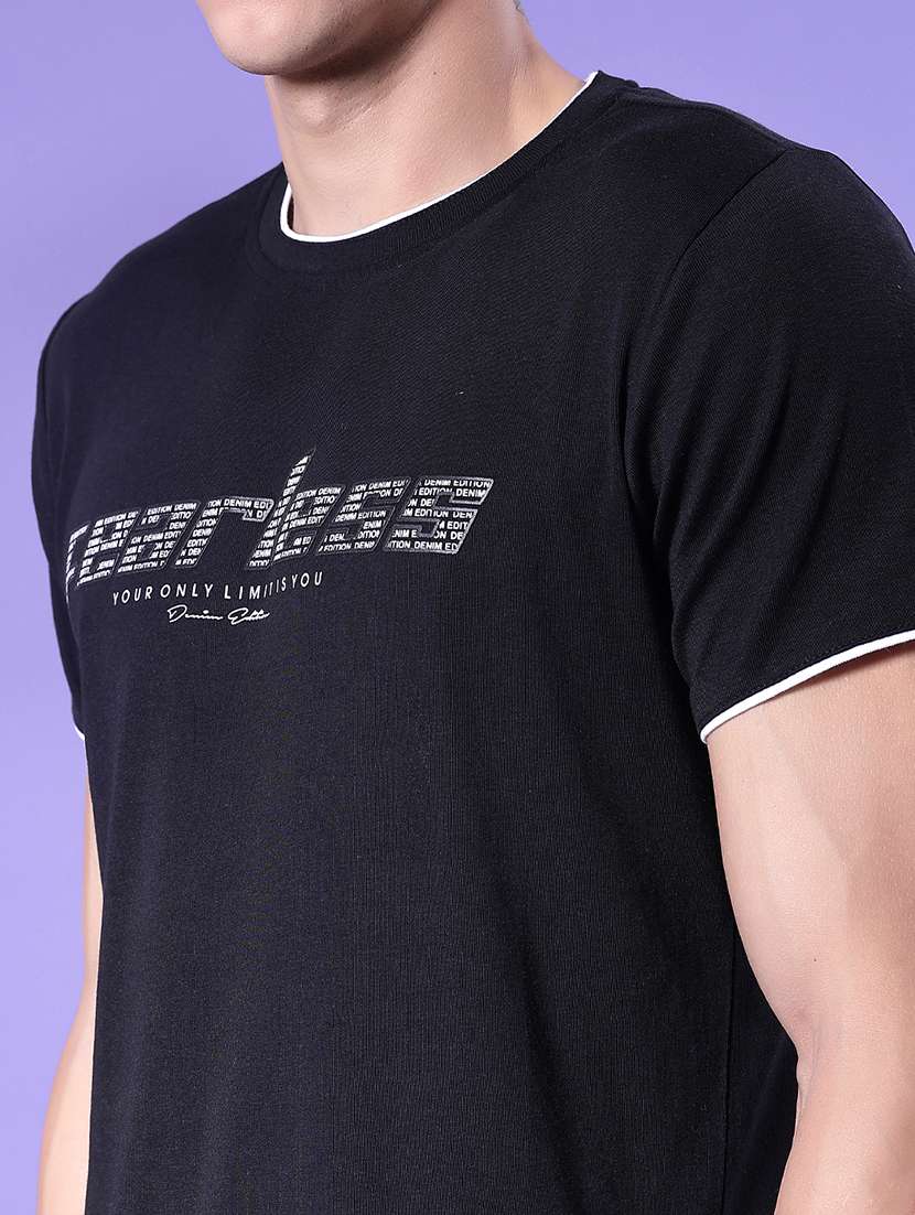 men chest print short sleeve slim fit t-shirt - 21958754 -  Standard Image - 3