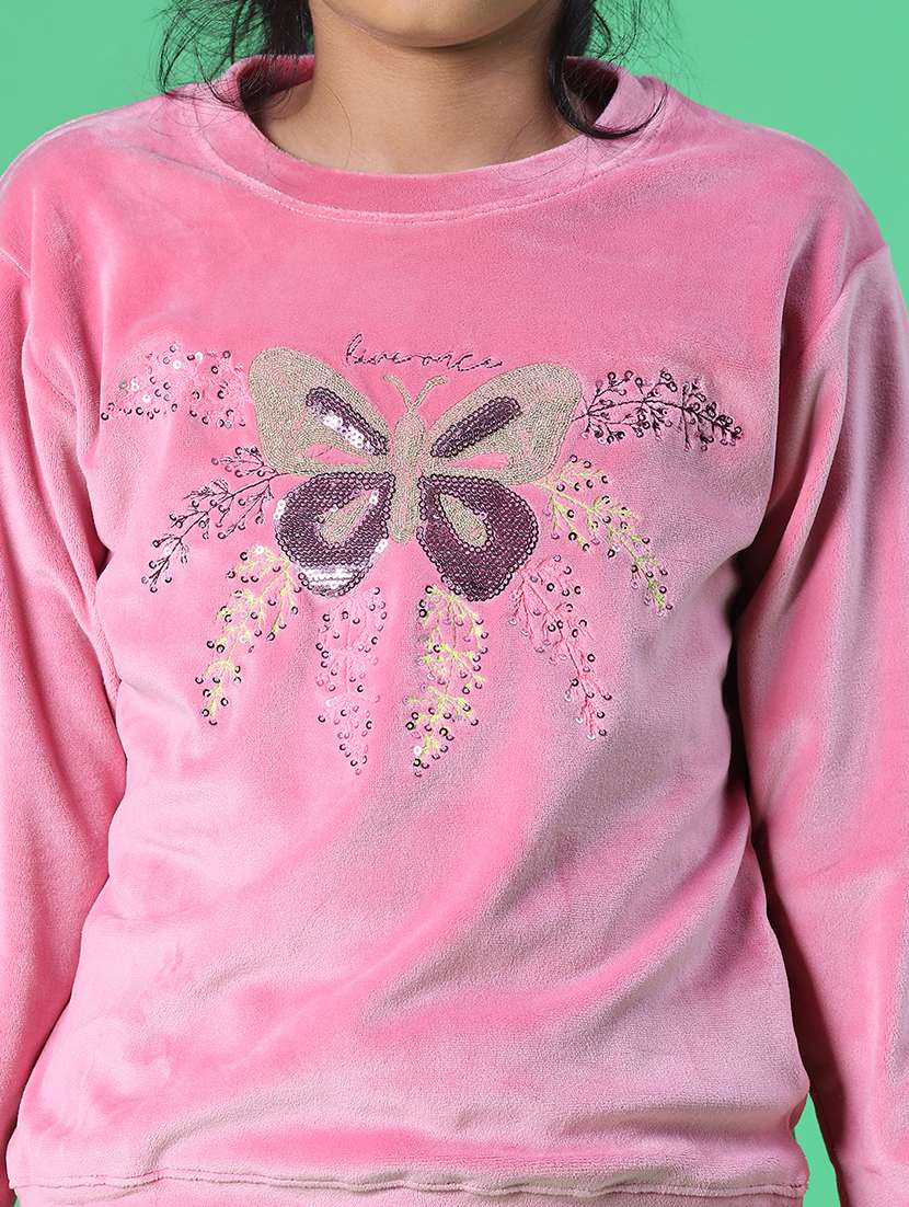 girls front print round neck sweatshirt  - 21958901 -  Standard Image - 3