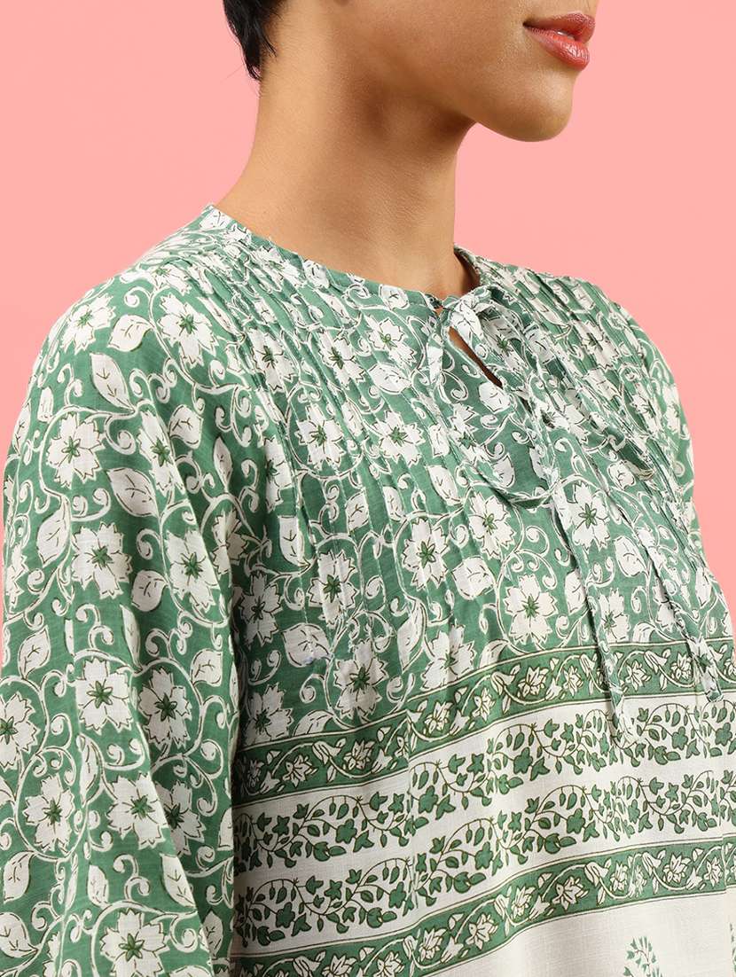 women printed three quarter sleeve top - 21958920 -  Standard Image - 5