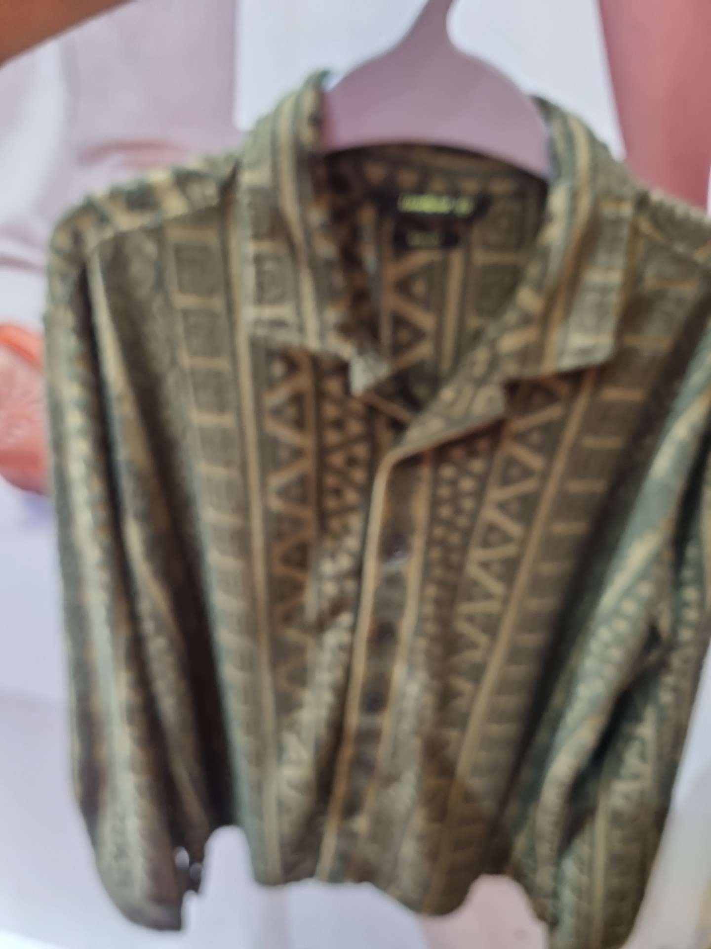 olive jacquard casual shirt - 21958941 - Zoom Image - 0