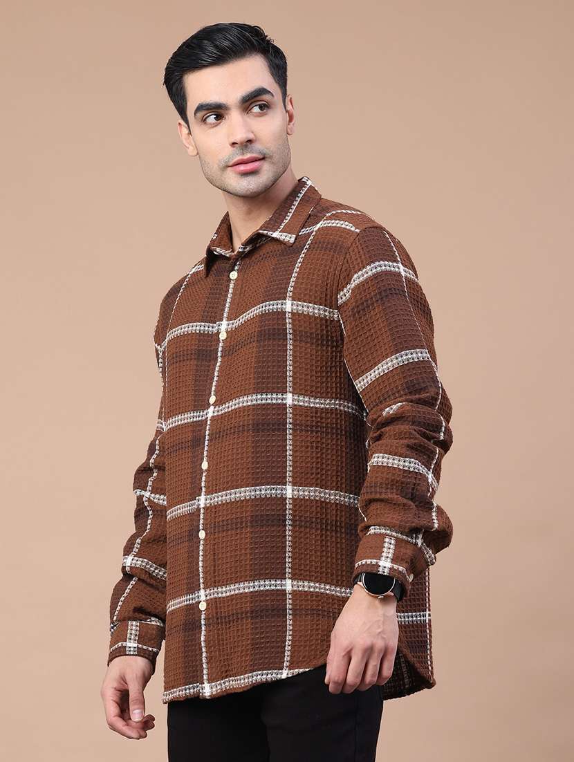 men checkered long sleeve regular fit shacket - 21959017 -  Standard Image - 3