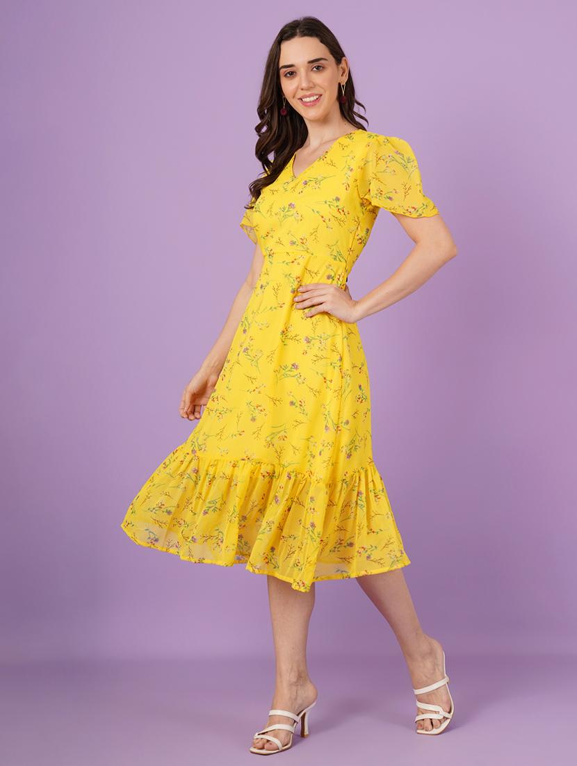 women floral print puff sleeve tiered dress - 21959256 - Standard Image - 3