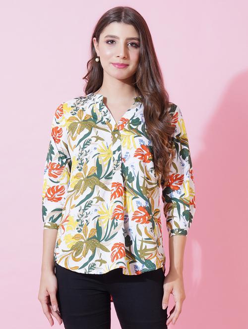 women floral print puff sleeve regular top - 21959265 -  Standard Image - 0