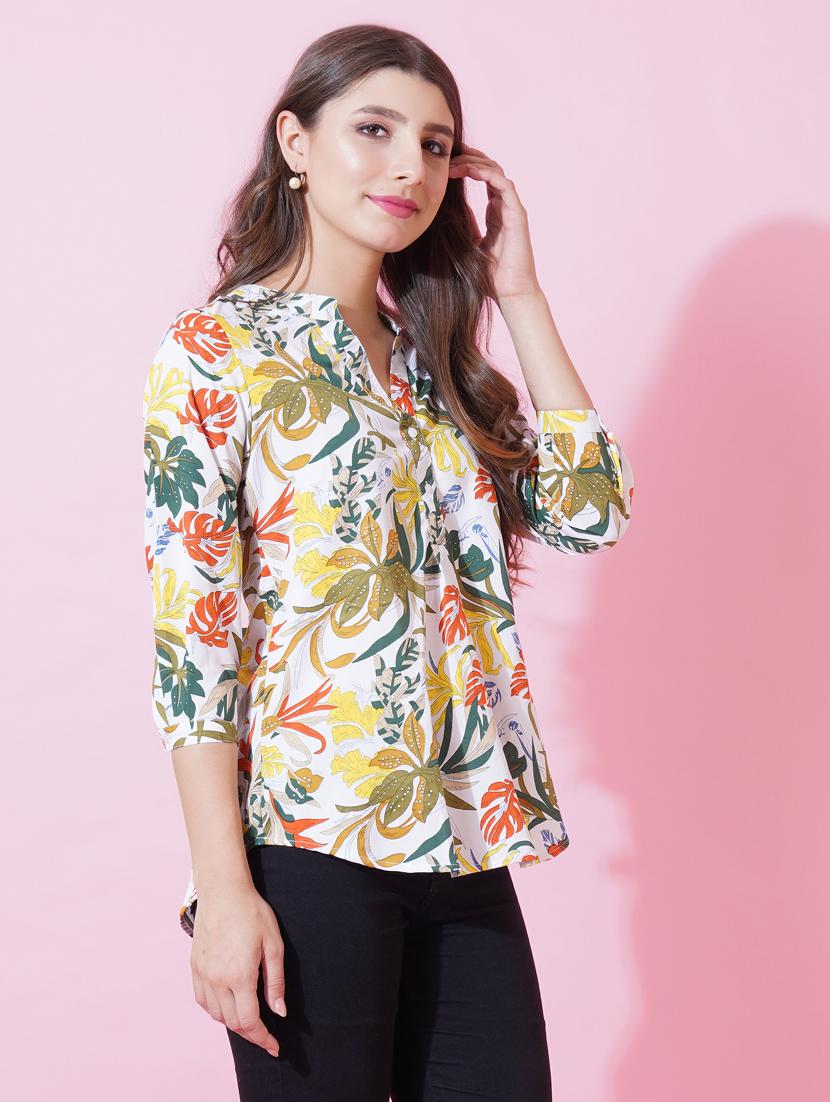 women floral print puff sleeve regular top - 21959265 - Standard Image - 3