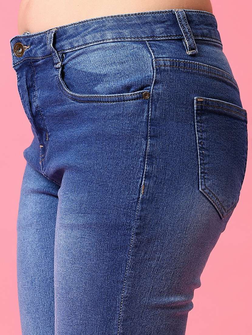 women blue solid mid rise bootcut jean - 21959336 - Standard Image - 5