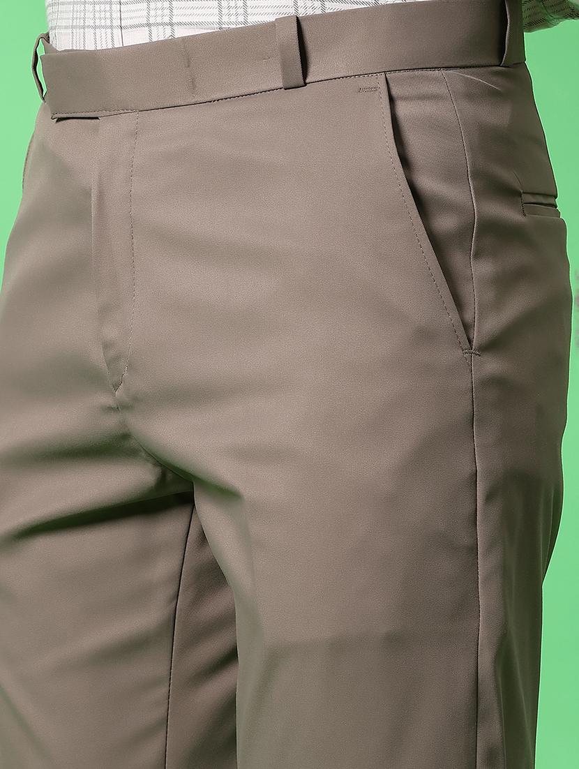men solid mid rise regular fit formal trouser - 21959337 - Standard Image - 5