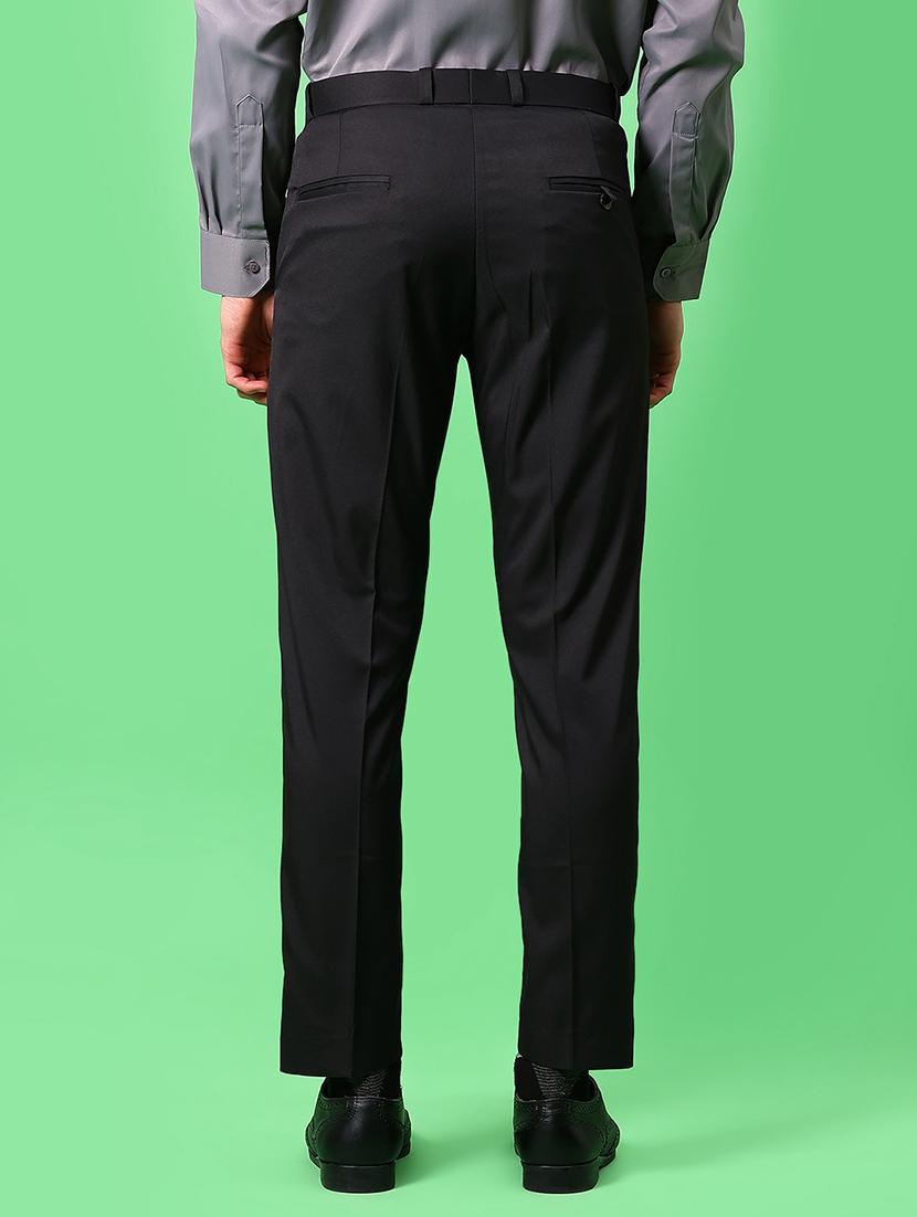men solid mid rise regular fit formal trouser - 21959338 - Standard Image - 3