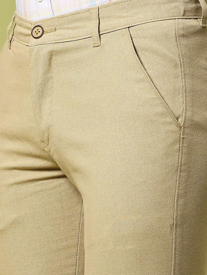 men solid mid rise flat front casual chinos  - 21959340 -  Standard Image - 5