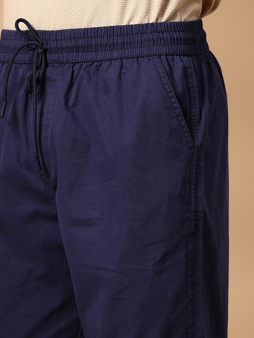 men blue solid mid rise full length track pant - 21959348 - Standard Image - 5