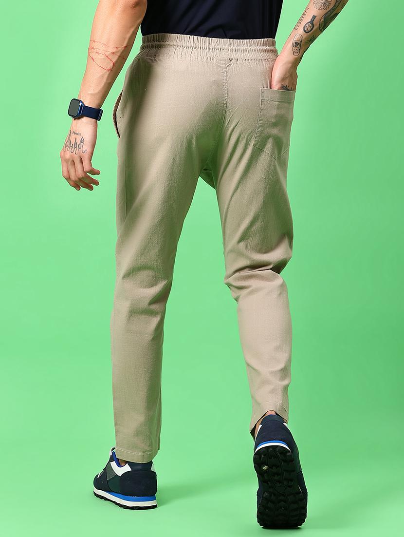 men solid mid rise flat front casual chinos - 21959352 - Standard Image - 3