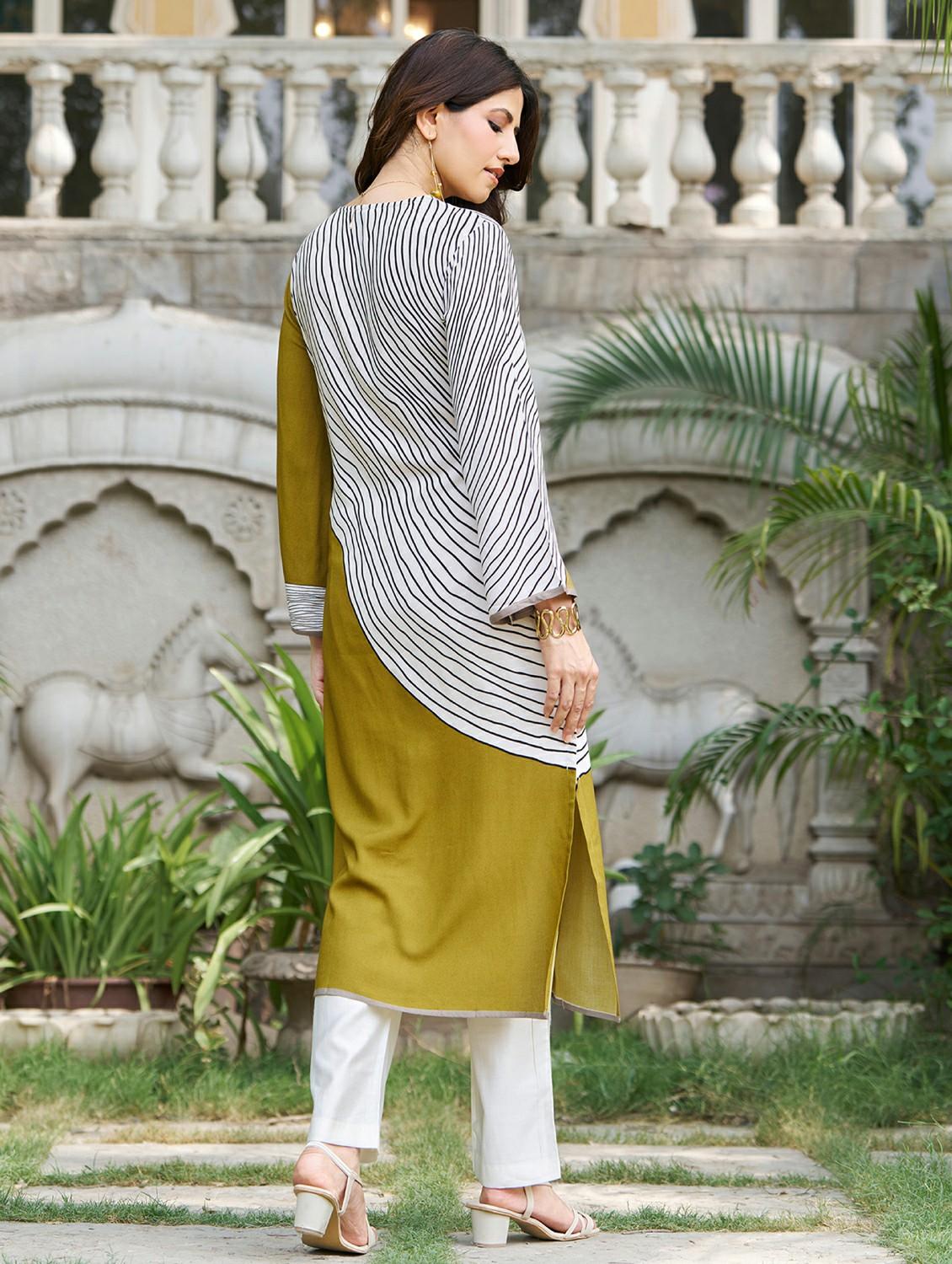 women printed long sleeve straight kurta - 21959420 - Standard Image - 3