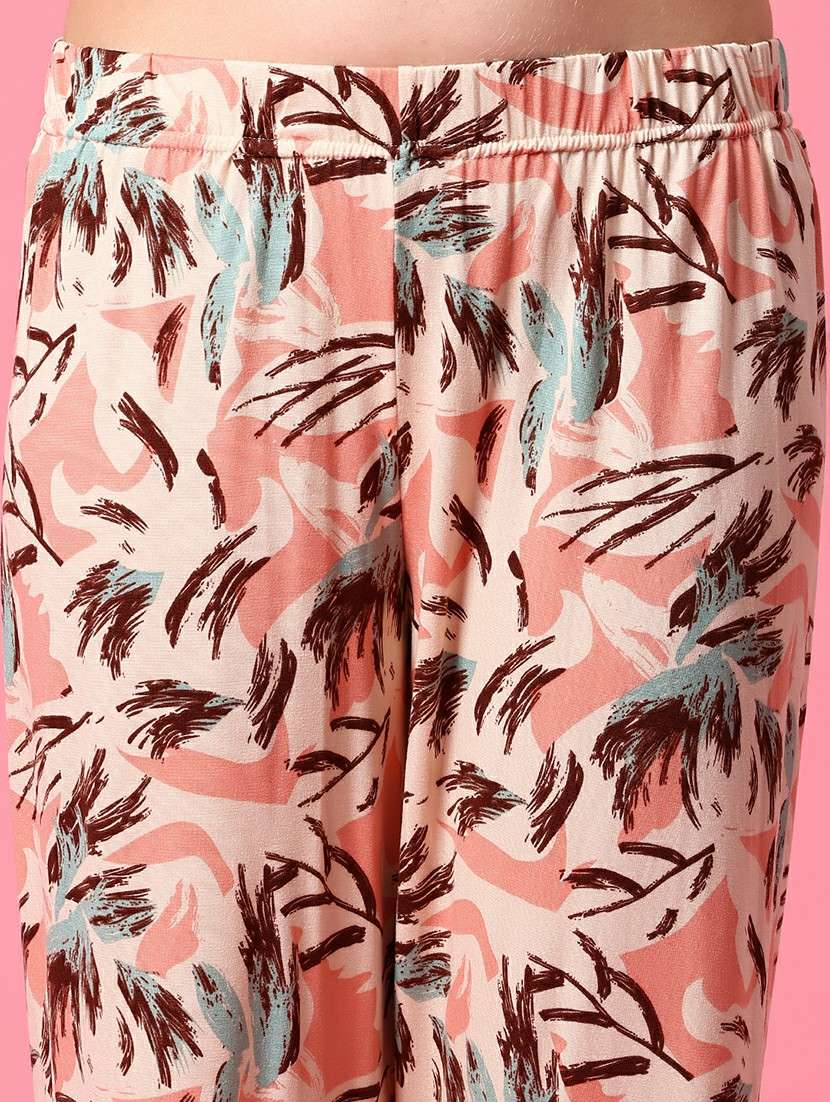 women pink printed mid rise pajama - 21959428 -  Standard Image - 5