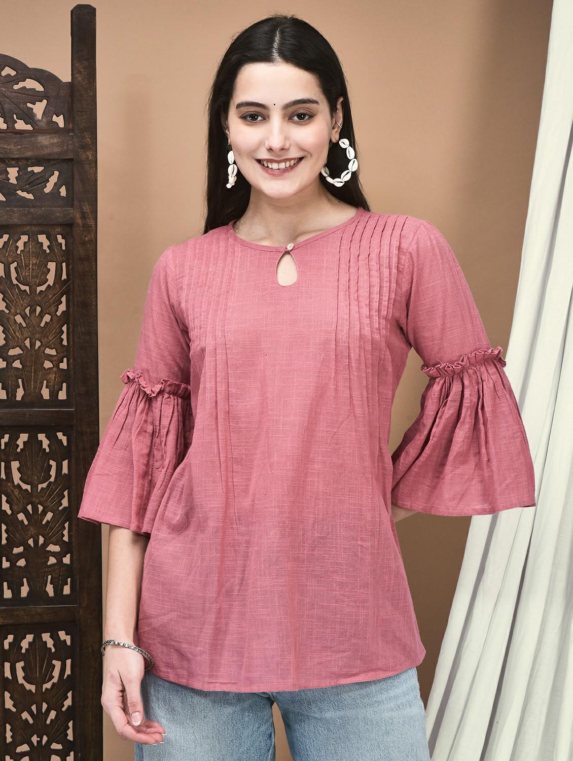 women three quarter sleeve a-line tunic - 21959472 - Zoom Image - 0