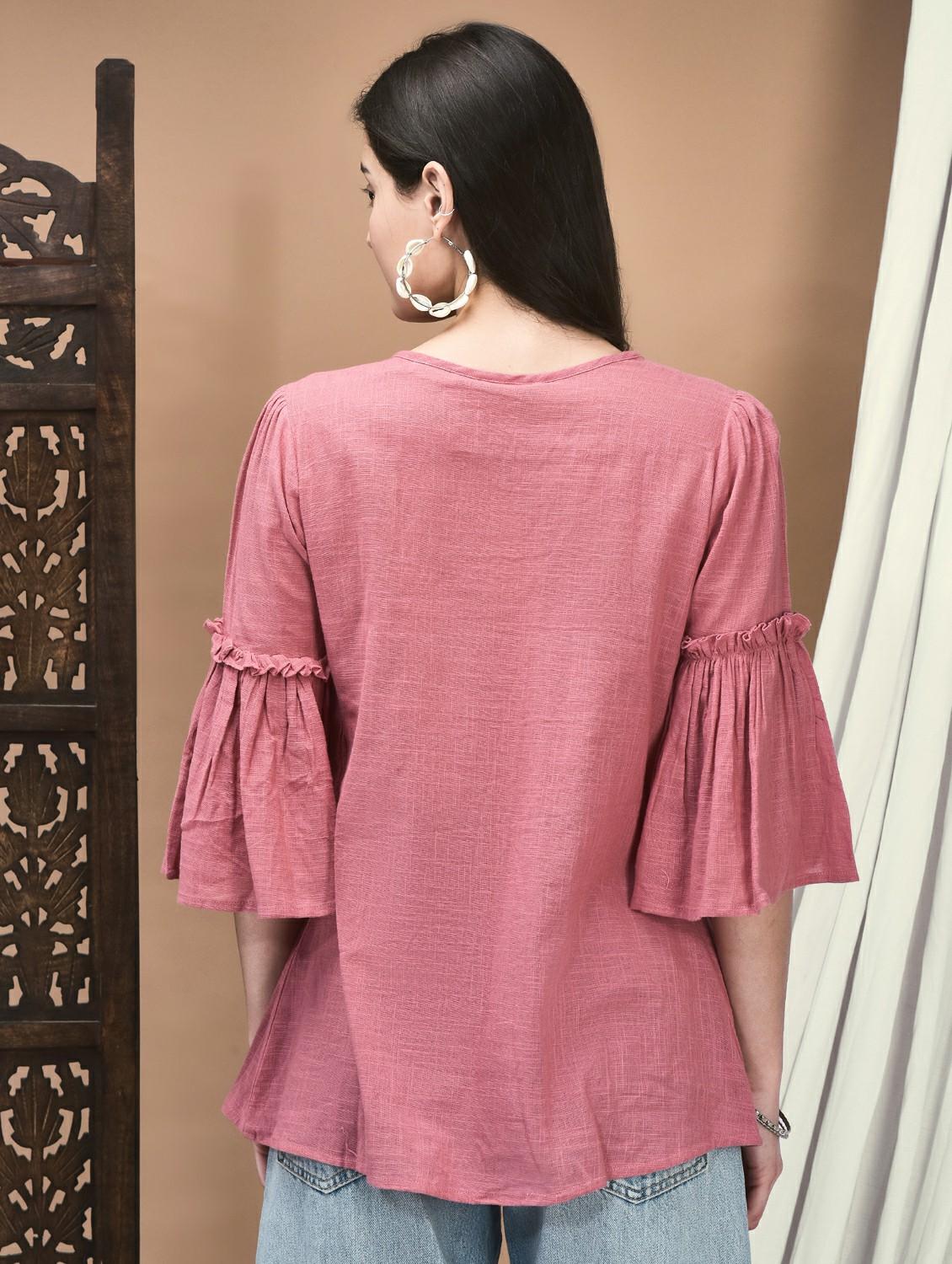 women three quarter sleeve a-line tunic - 21959472 - Standard Image - 3
