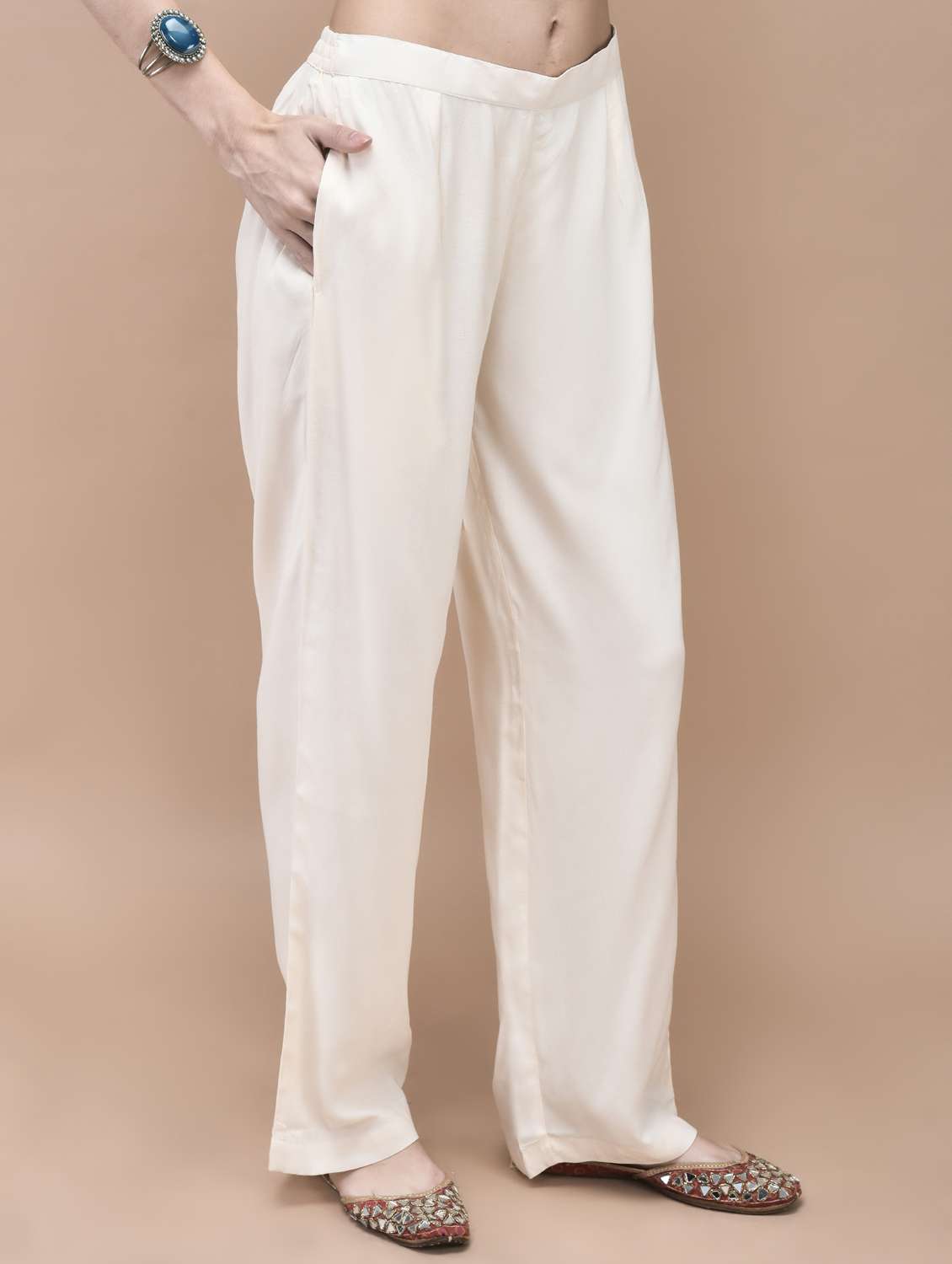 women three quarter sleeve kurta palazzo with dupatta set - 21959530 -  Standard Image - 3