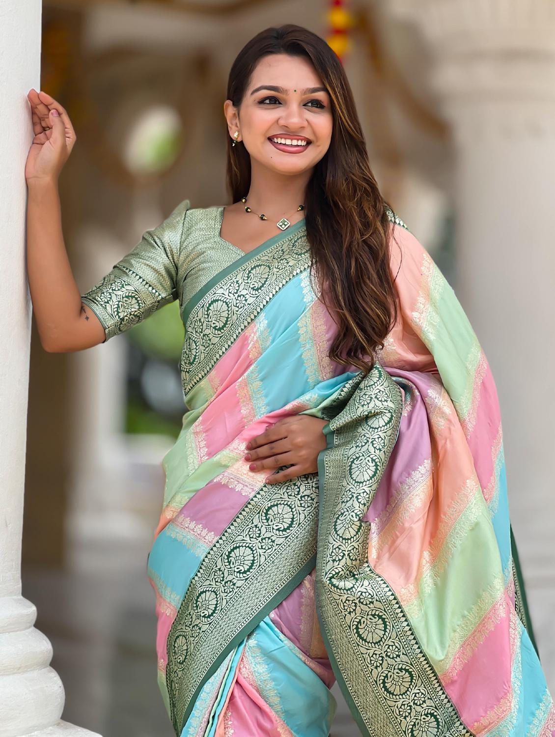 women self design banarasi saree with blouse - 21959566 - Standard Image - 8