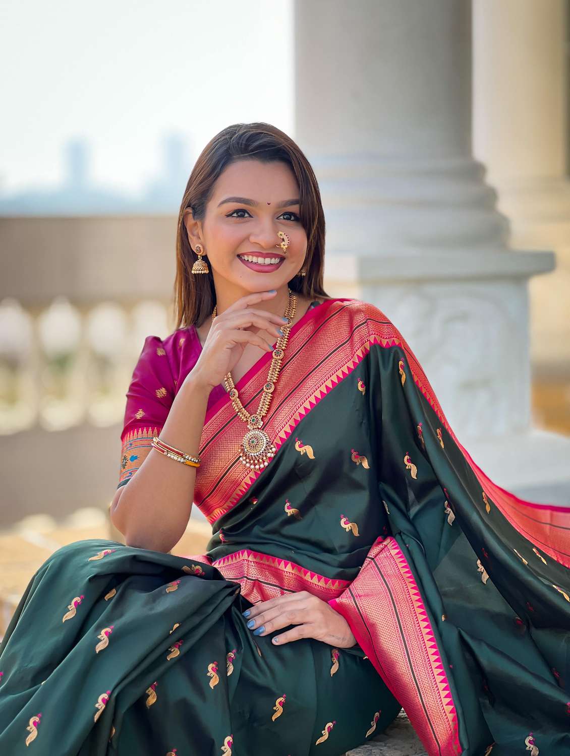 women self design paithani saree with blouse - 21959572 -  Standard Image - 5