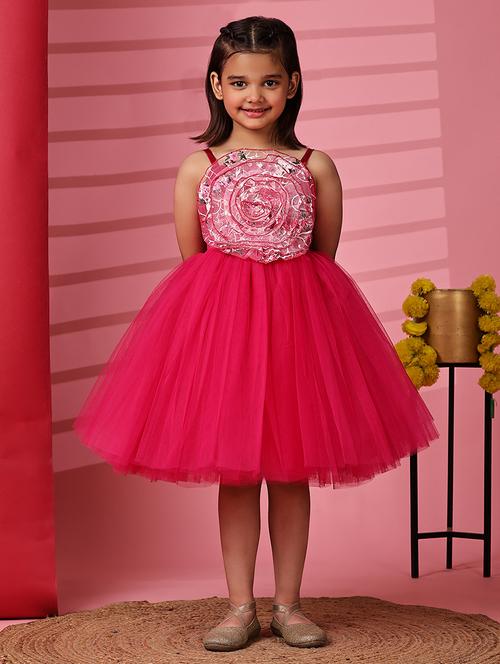 girls embellished shoulder strap fit & flare dress - 21959598 - Standard Image - 0