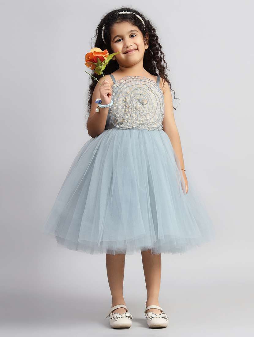 girls embellished shoulder strap fit & flare dress - 21959601 -  Standard Image - 3