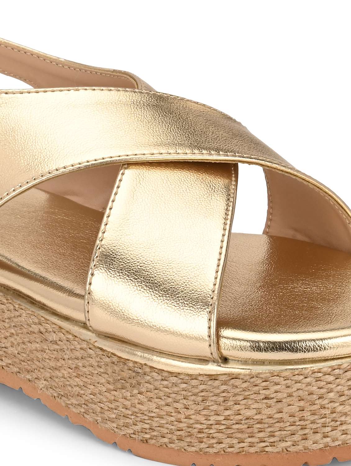 women gold back strap sandal - 21959621 -  Standard Image - 5