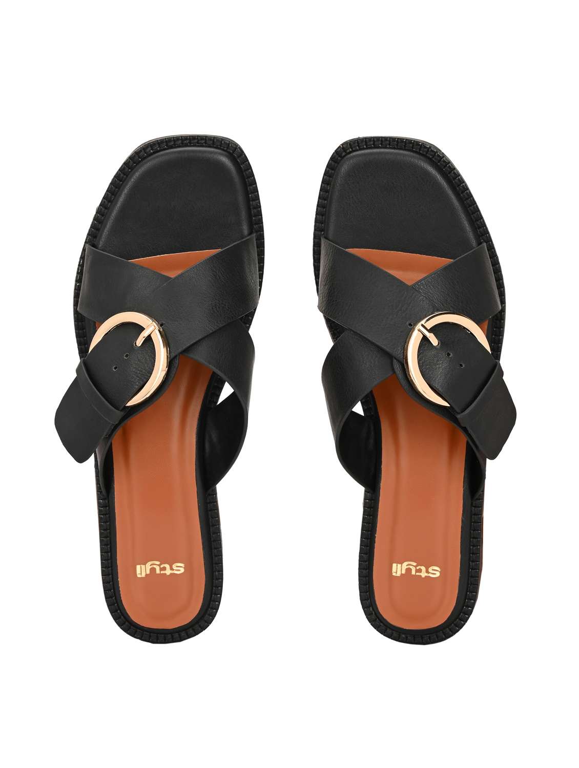 women black slip on sandal - 21959631 -  Standard Image - 3