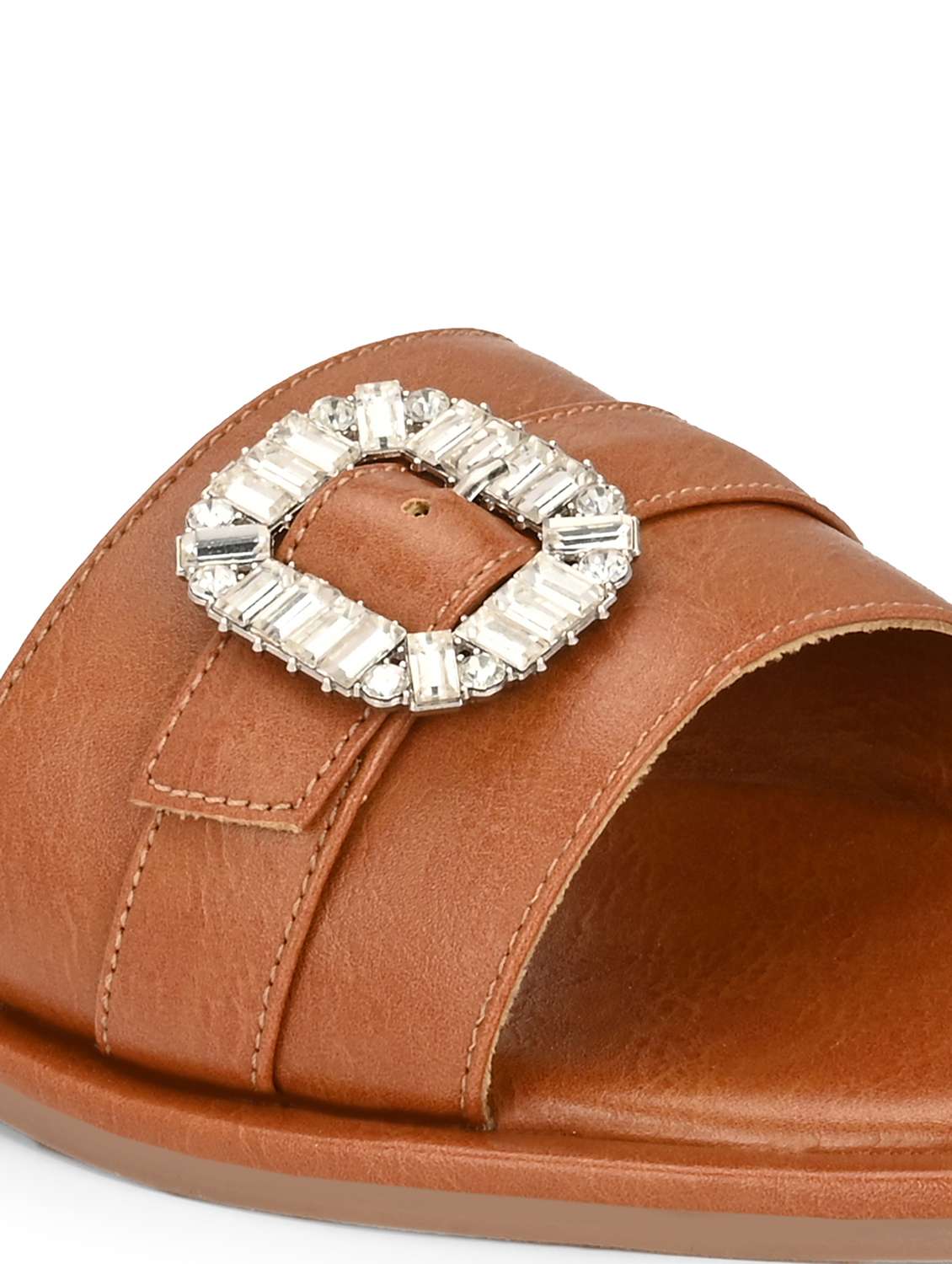 women tan slip on sandal - 21959635 - Standard Image - 5