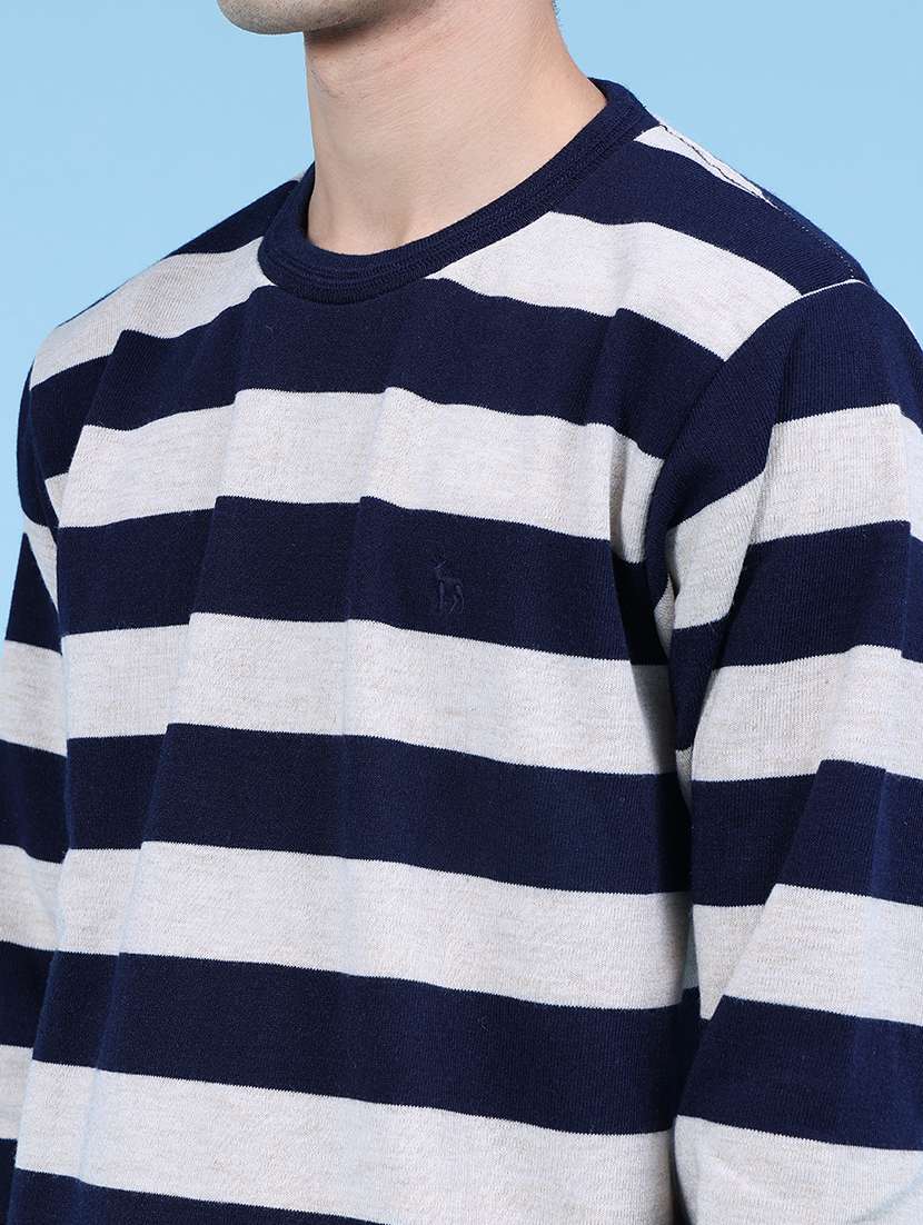 men striped long sleeve regular fit pullover - 21959685 -  Standard Image - 3
