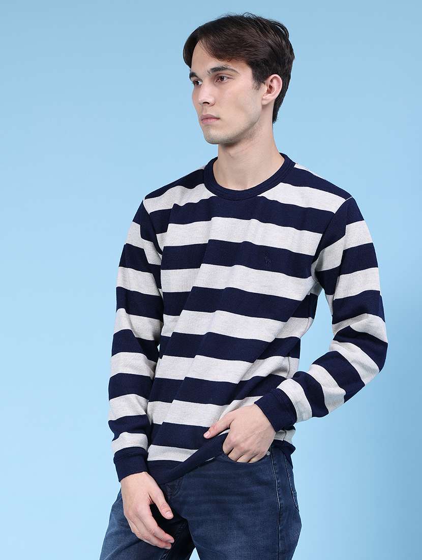 men striped long sleeve regular fit pullover - 21959685 -  Standard Image - 5