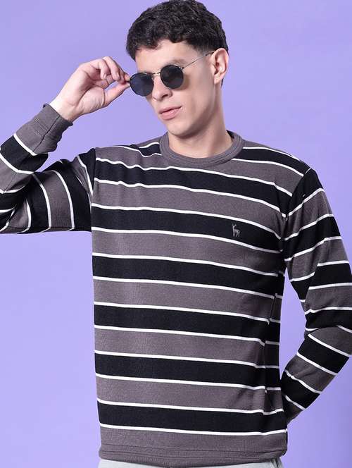 men striped long sleeve regular fit pullover - 21959703 -  Standard Image - 0