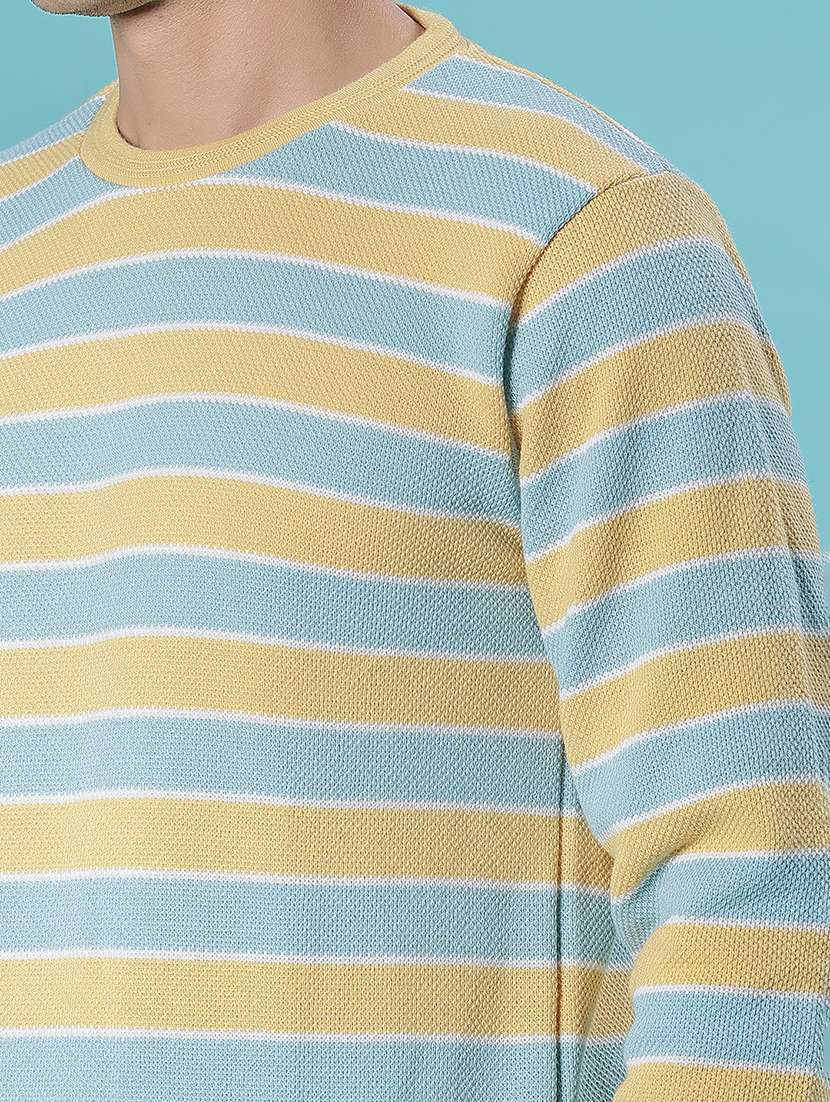 men striped long sleeve regular fit pullover - 21959707 -  Standard Image - 3