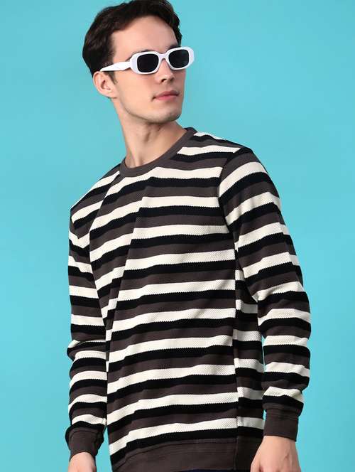 men striped long sleeve regular fit pullover - 21959708 -  Standard Image - 0