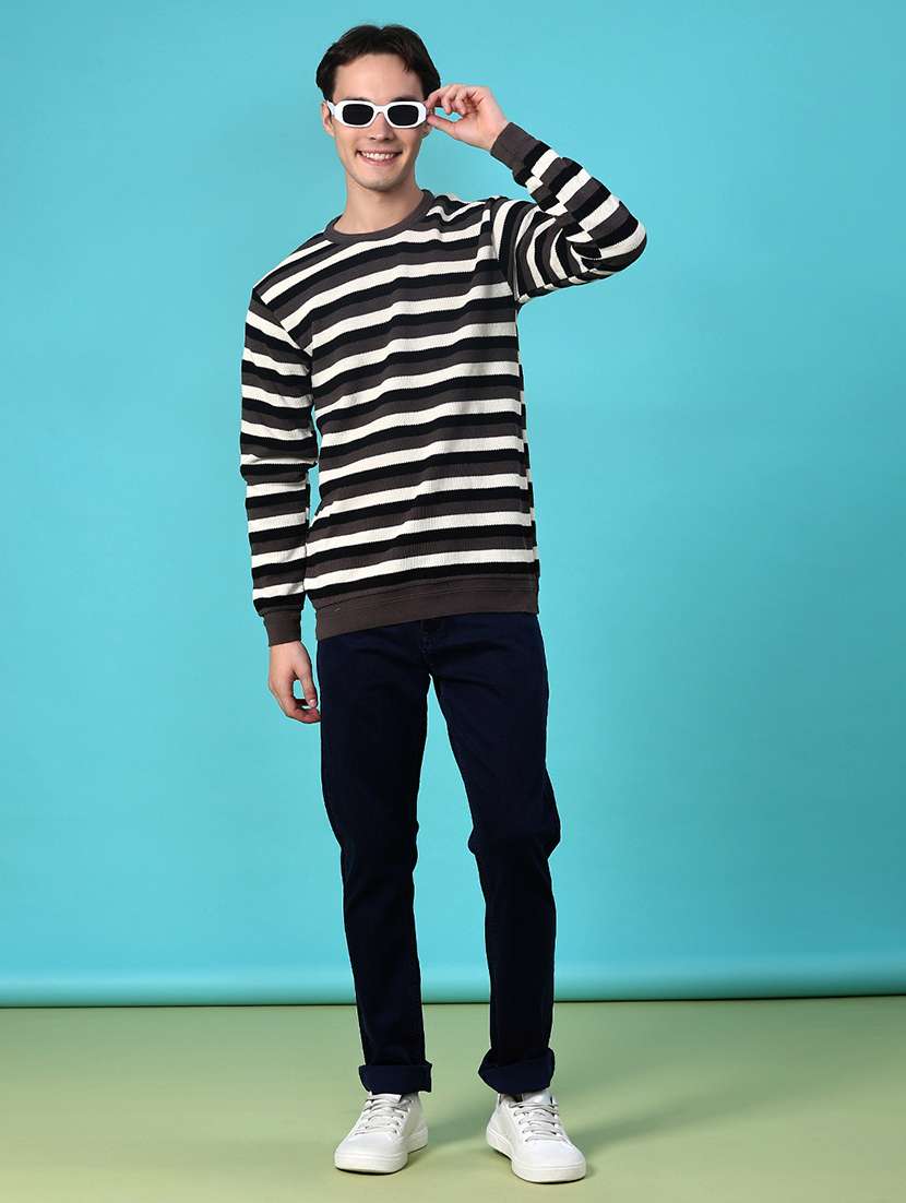 men striped long sleeve regular fit pullover - 21959708 -  Standard Image - 5
