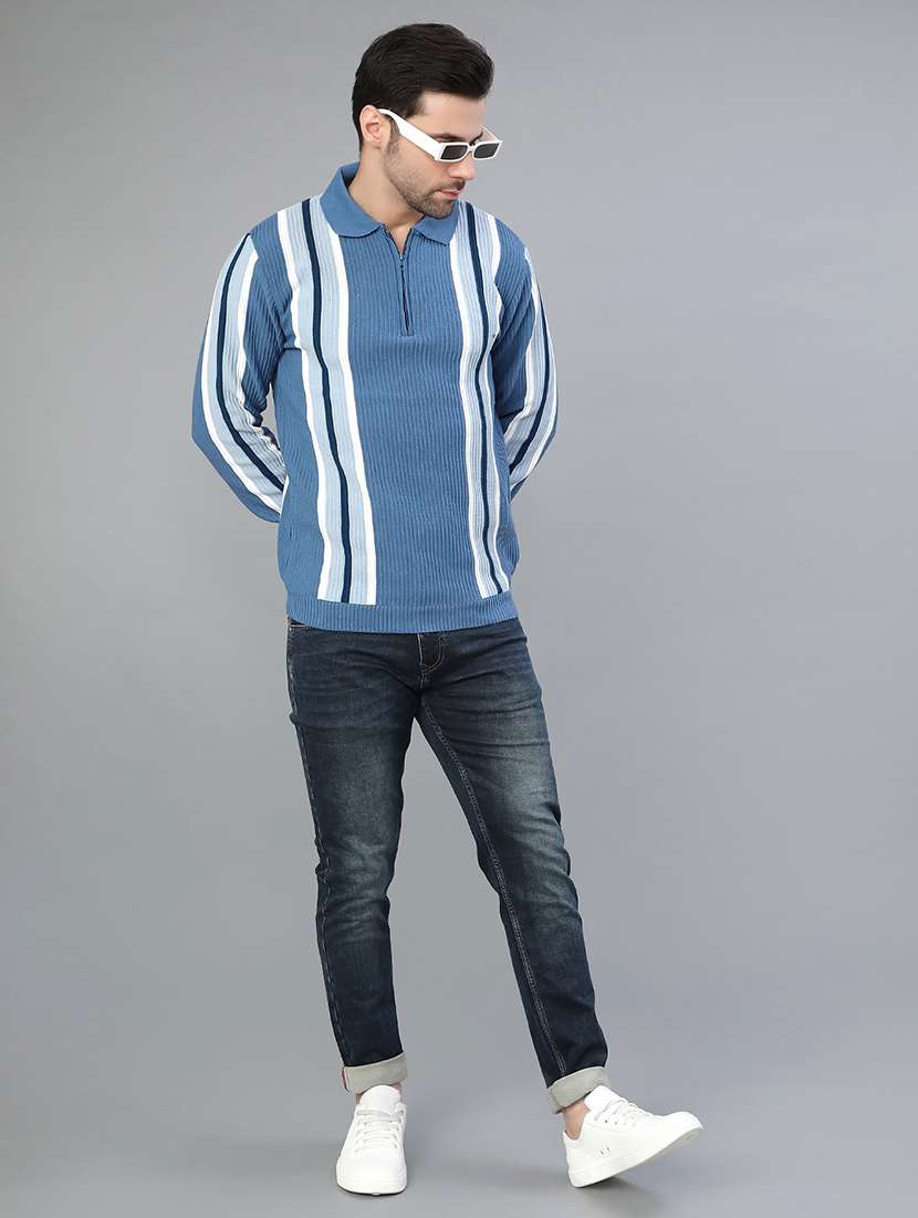 men striped long sleeve regular fit pullover  - 21959720 -  Standard Image - 3