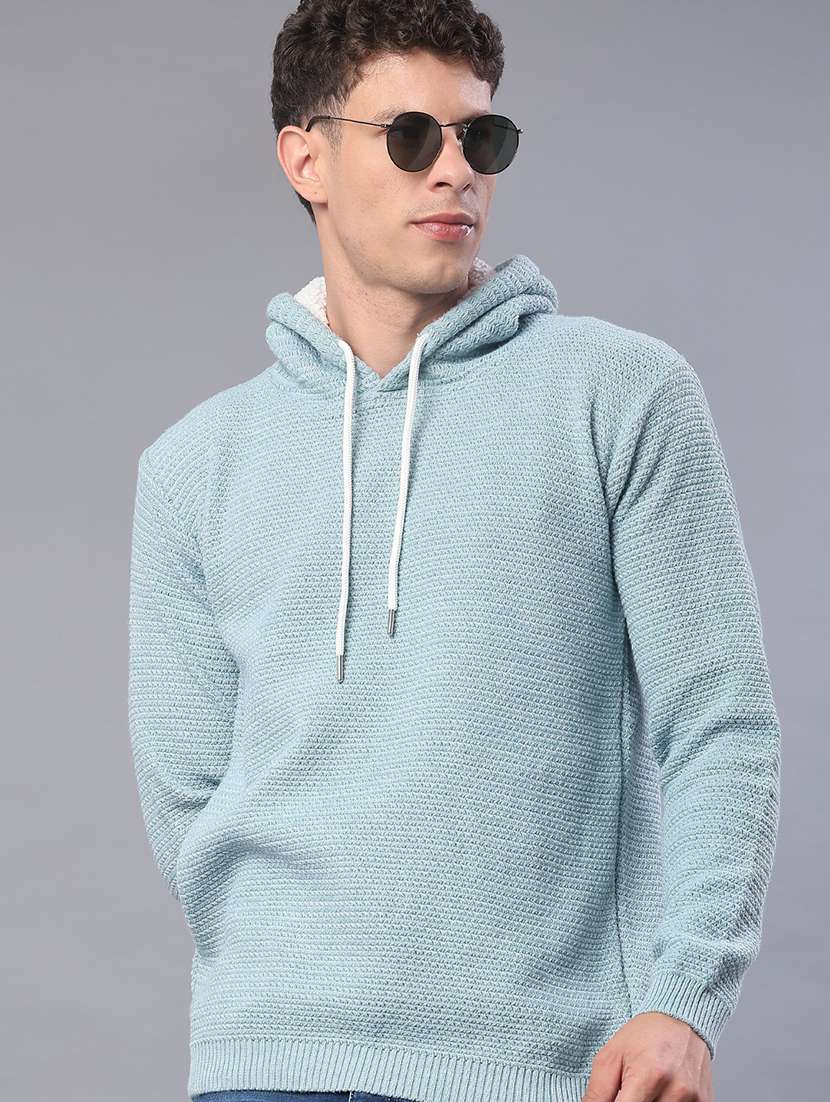 men self design long sleeve regular fit pullover 