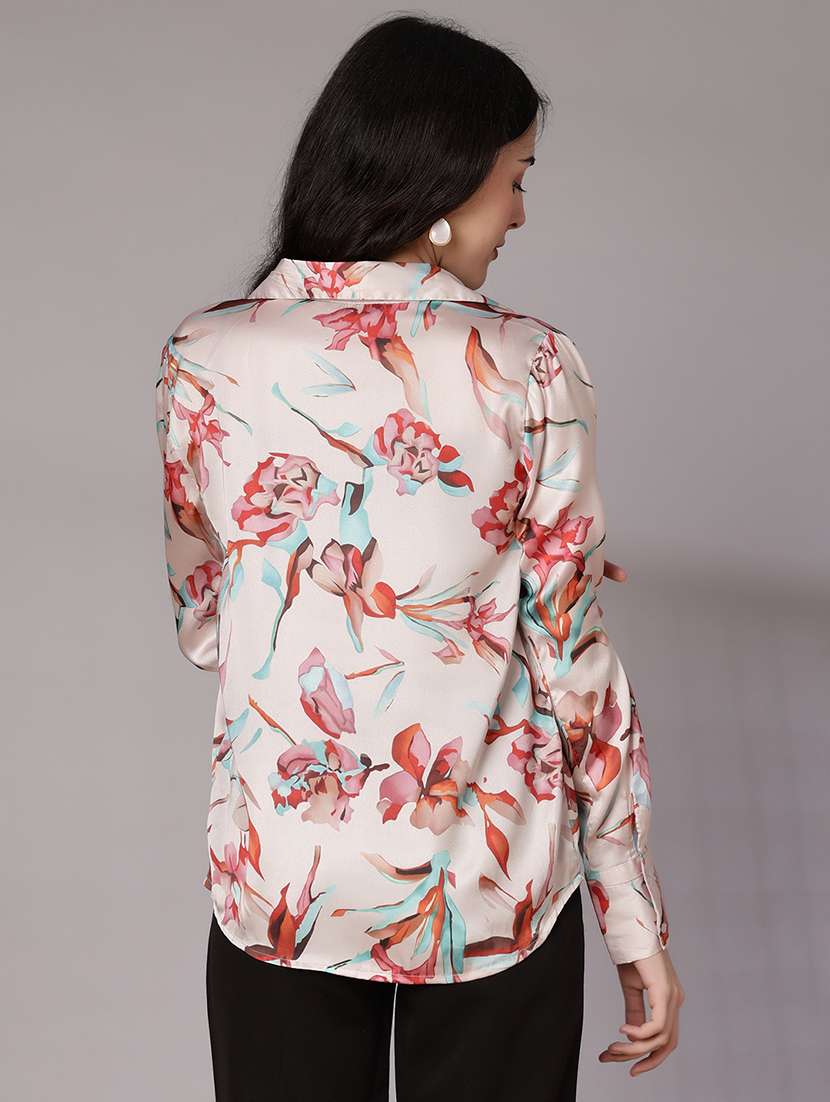 women printed collared long sleeve  shirt - 21959757 -  Standard Image - 3