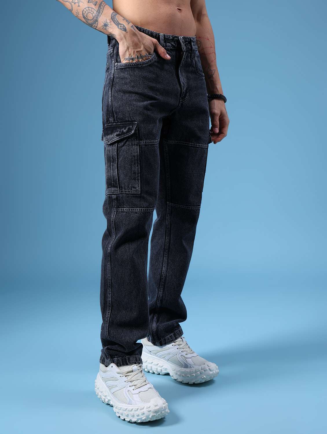 dark grey cotton polyester denim jeans - 21959775 - Standard Image - 3