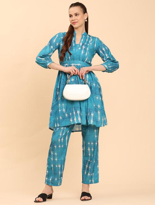 women tie & dye puff sleeve co-ord set - 21959826 - Standard Image - 0