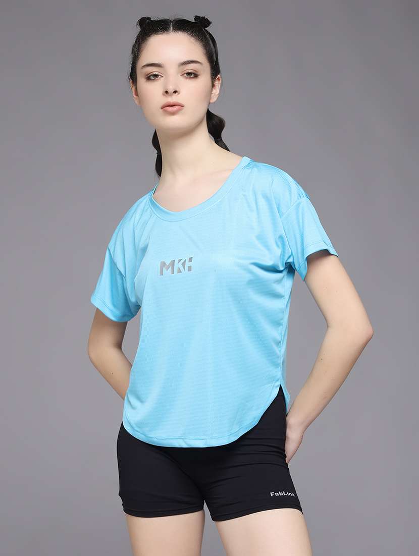 women typography prnted dri-fit sports t-shirt