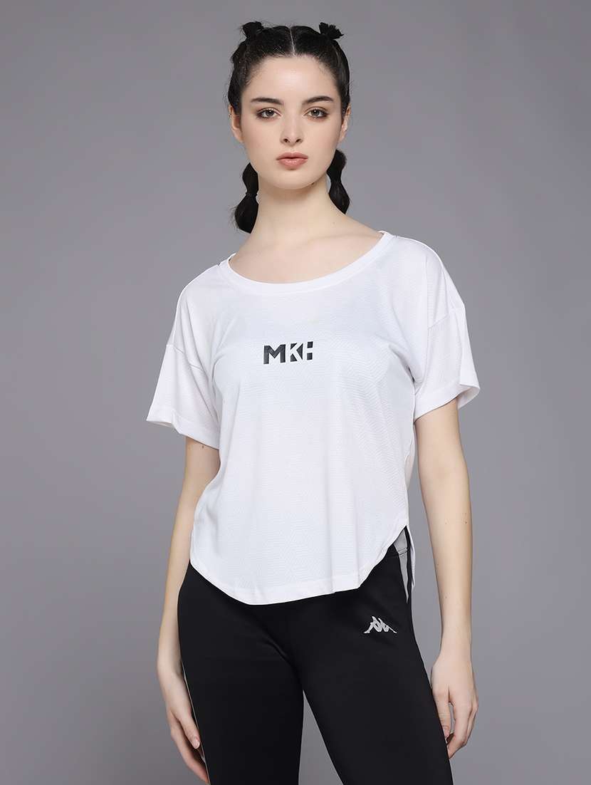 women typography prnted dri-fit sports t-shirt