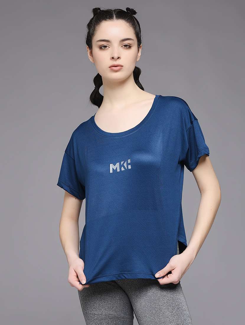 women typography prnted dri-fit sports t-shirt