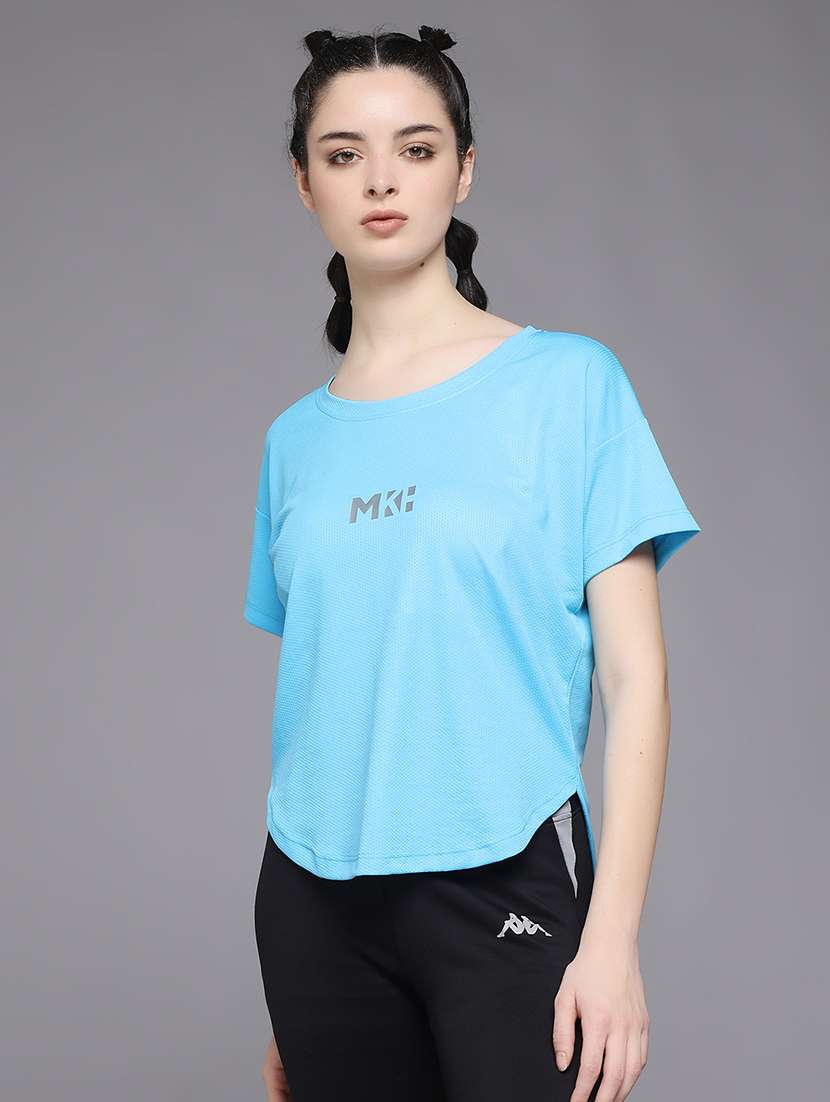 women typography printed dri-fit sports t-shirt