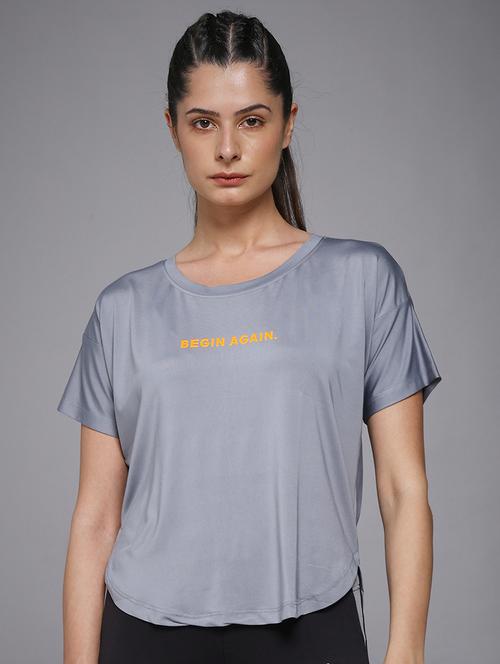 women typography prnted dri-fit sports t-shirt - 21959894 -  Standard Image - 0