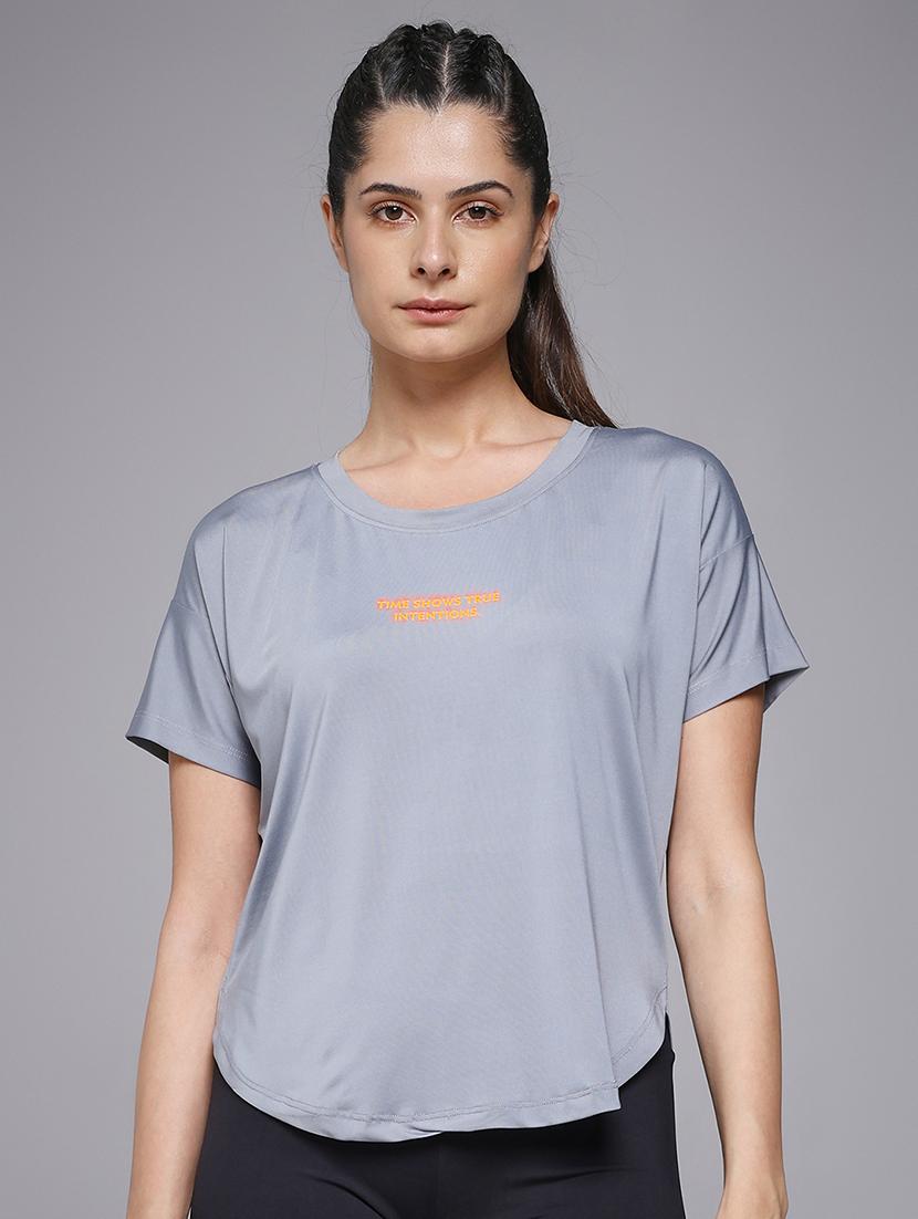 women typography prnted dri-fit sports t-shirt - 21959895 -  Zoom Image - 0