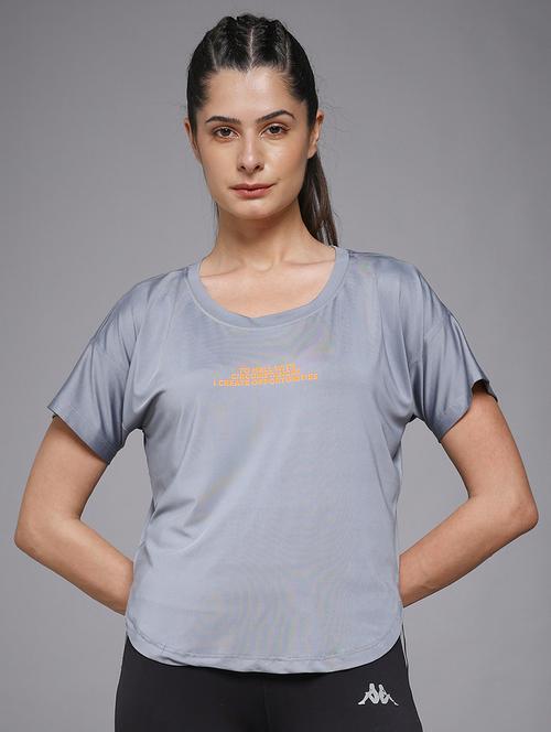 women typography prnted dri-fit sports t-shirt - 21959897 - Standard Image - 0