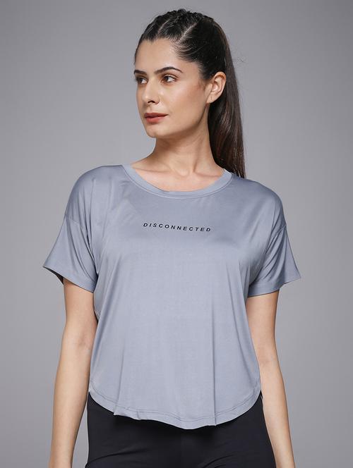 women typography prnted dri-fit sports t-shirt - 21959900 -  Standard Image - 0