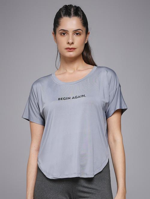 women typography prnted dri-fit sports t-shirt - 21959904 -  Standard Image - 0