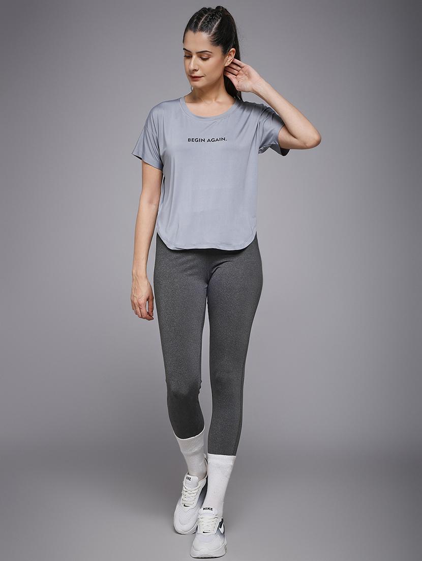 women typography prnted dri-fit sports t-shirt - 21959904 - Standard Image - 5